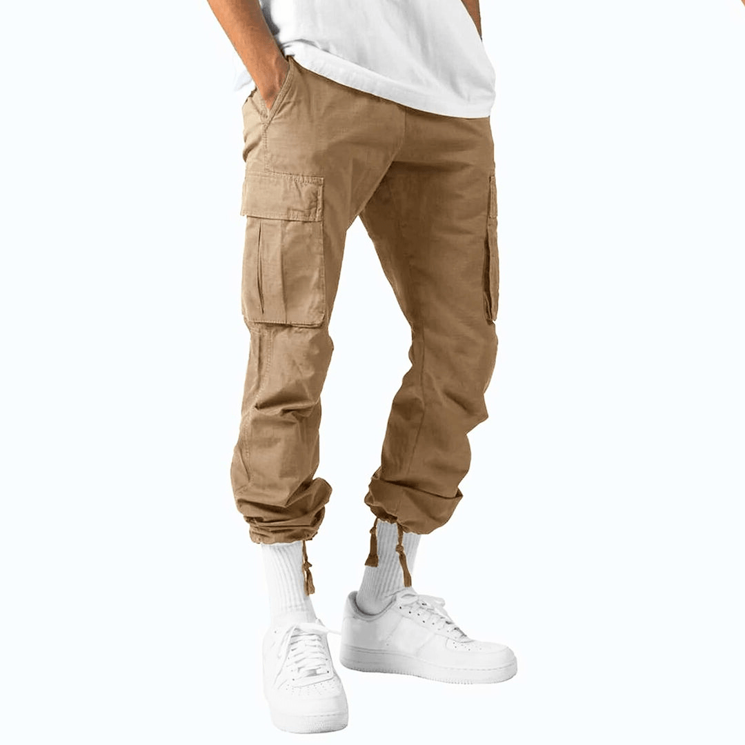 Levoire | Pantalon cargo homme design multi poches confort ajusté & tendance Khaki