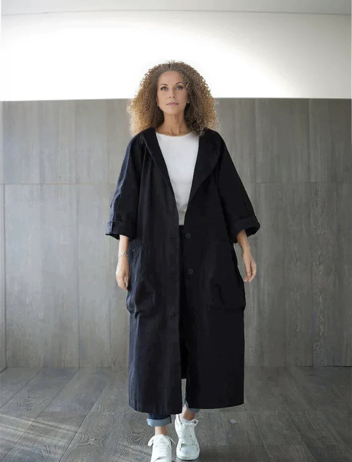 Levoire | Trench-Coat Décontracté Surdimensionné Pour Femmes Noir Une taille pour tous !