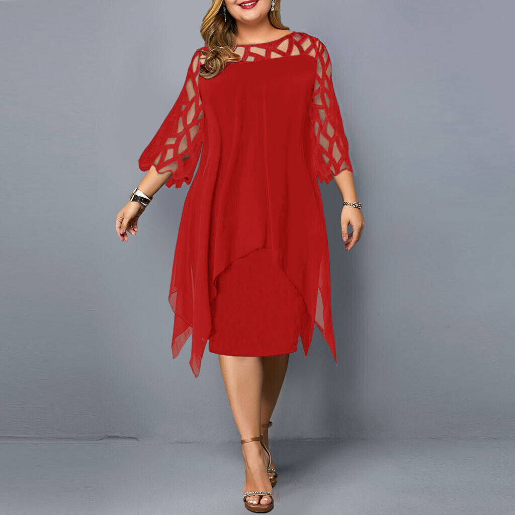 Levoire | Robe Midi Grande Taille Pour Femmes Rot