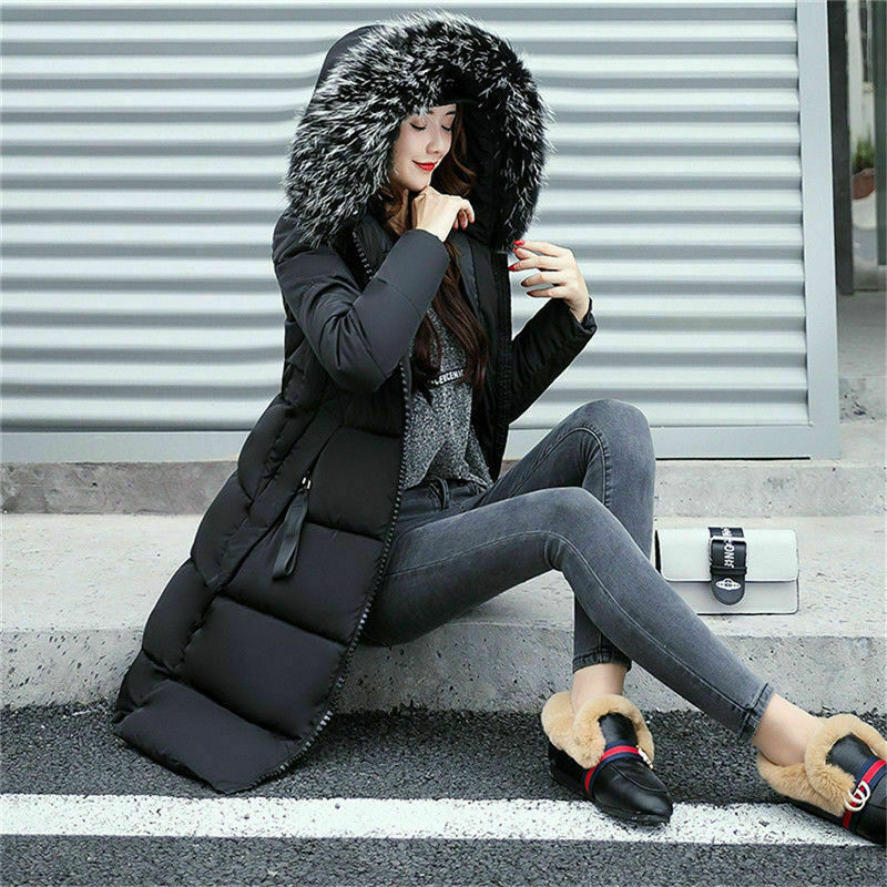 Levoire | Manteau Long Avec Col En Fourrure Noir