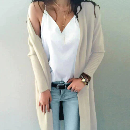Levoire | Doux Pull Long En Tricot Beige