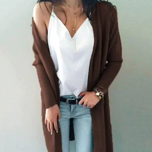 Levoire | Doux Pull Long En Tricot Marron foncé