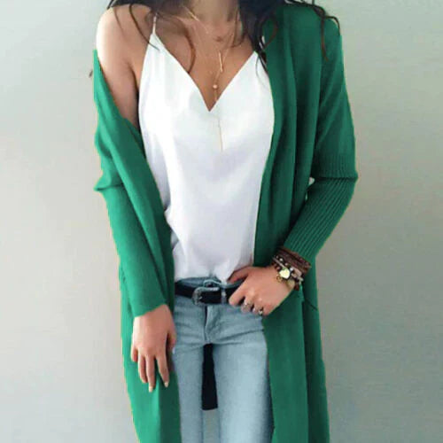 Levoire | Doux Pull Long En Tricot Vert