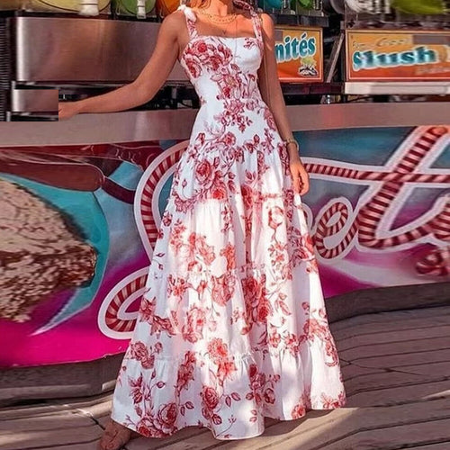 Levoire | Robe À Motifs Floraux Maxi Longueur