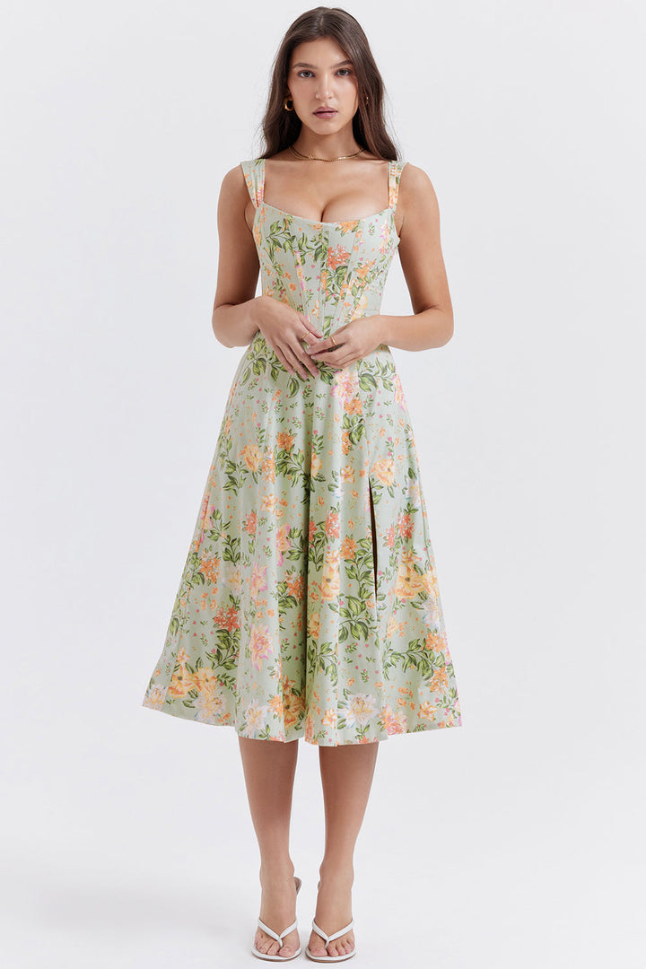 Levoire | Robe Midi À Fleurs Pour Femmes Légumes