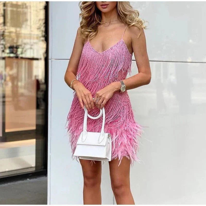 Levoire | Robe À Paillettes D'Été Pour Femmes Rosa