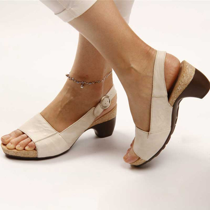 Levoire | Sandales Confortables Et Élégantes Avec Talon Beige