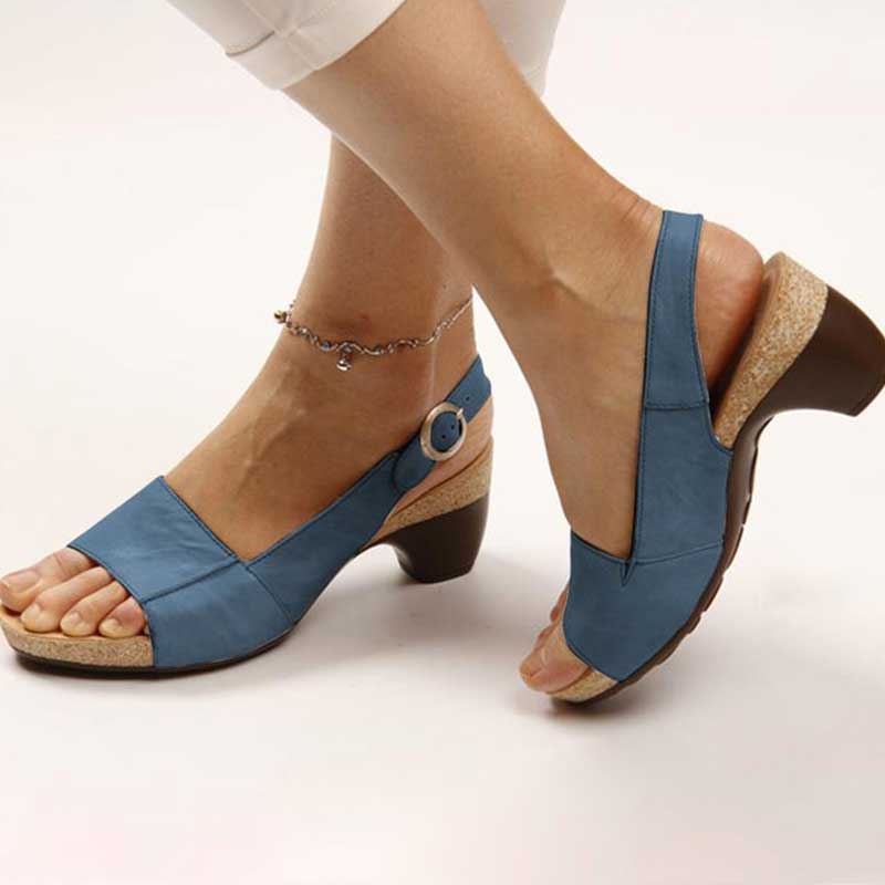 Levoire | Sandales Confortables Et Élégantes Avec Talon Bleu