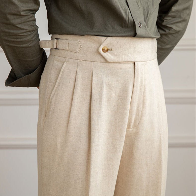 Levoire | Pantalon En Lin Couleur Naturelle Pour Des Looks Décontractés Crème Beige