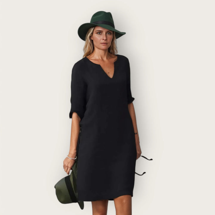 Levoire | Robe élégante avec décolleté en V Noir