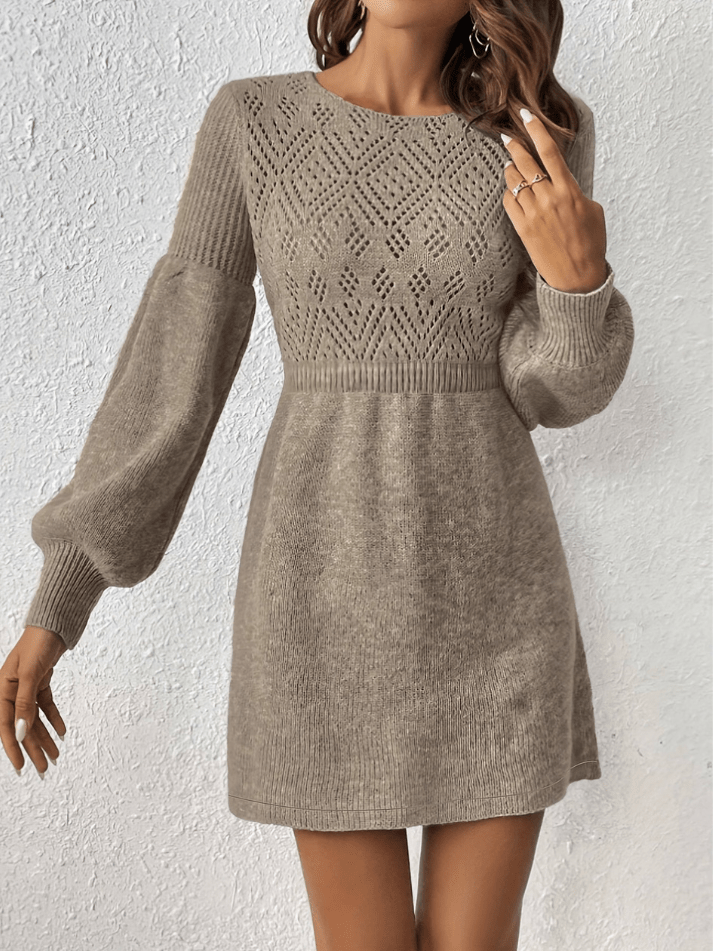 Levoire | Élégant Robe Broderie Femme Pour Occasions Formelles Couleur chameau