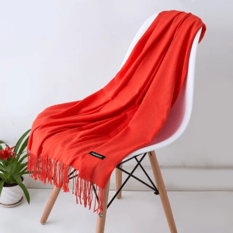 Levoire | Écharpe Femme Chaude Texture Douce Et Éclat Élégant Orange foncé