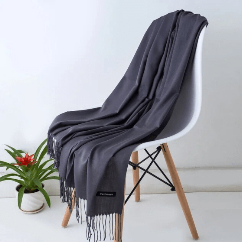 Levoire | Écharpe Femme Chaude Texture Douce Et Éclat Élégant Gris foncé