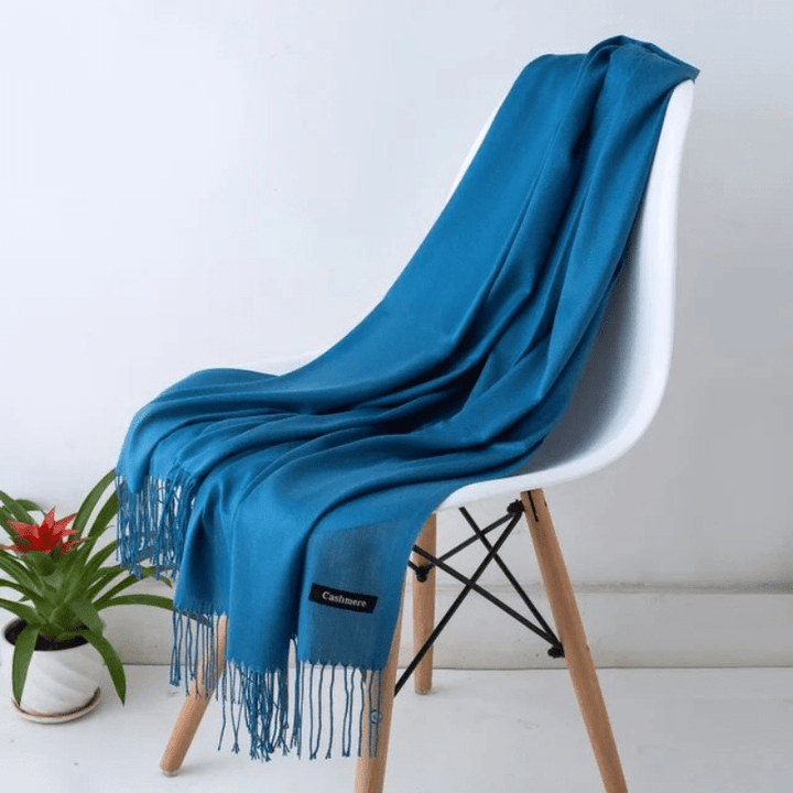 Levoire | Écharpe Femme Chaude Texture Douce Et Éclat Élégant Bleu moyen