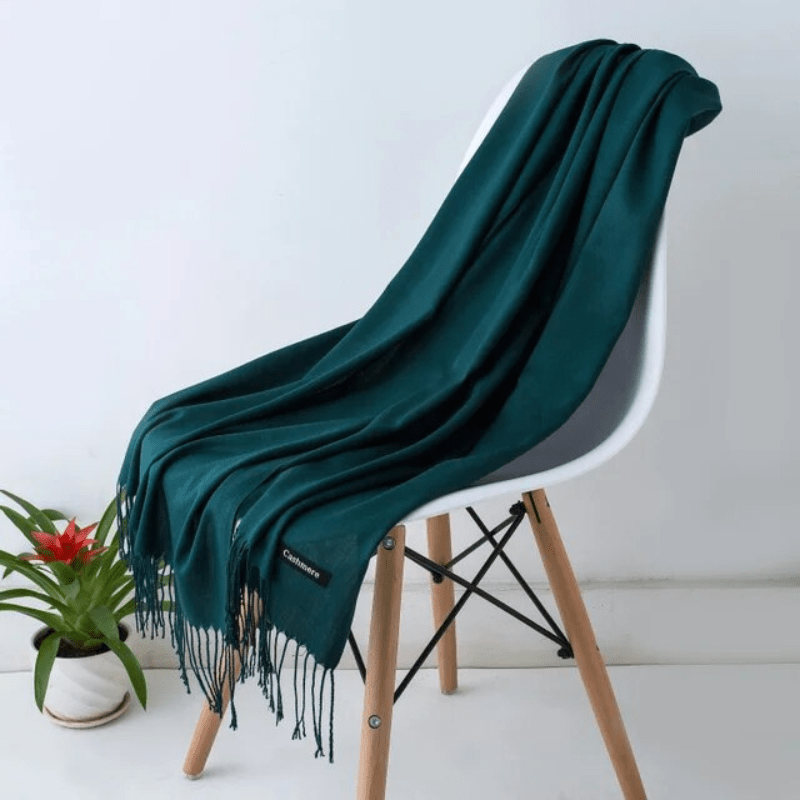 Levoire | Écharpe Femme Chaude Texture Douce Et Éclat Élégant Vert foncé