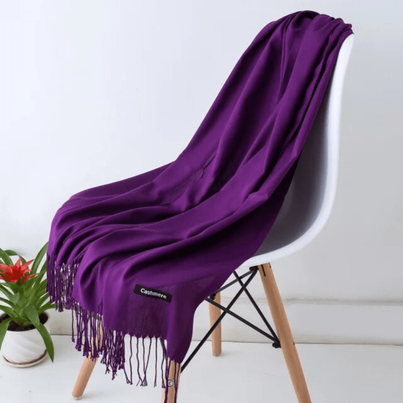 Levoire | Écharpe Femme Chaude Texture Douce Et Éclat Élégant Violet foncé