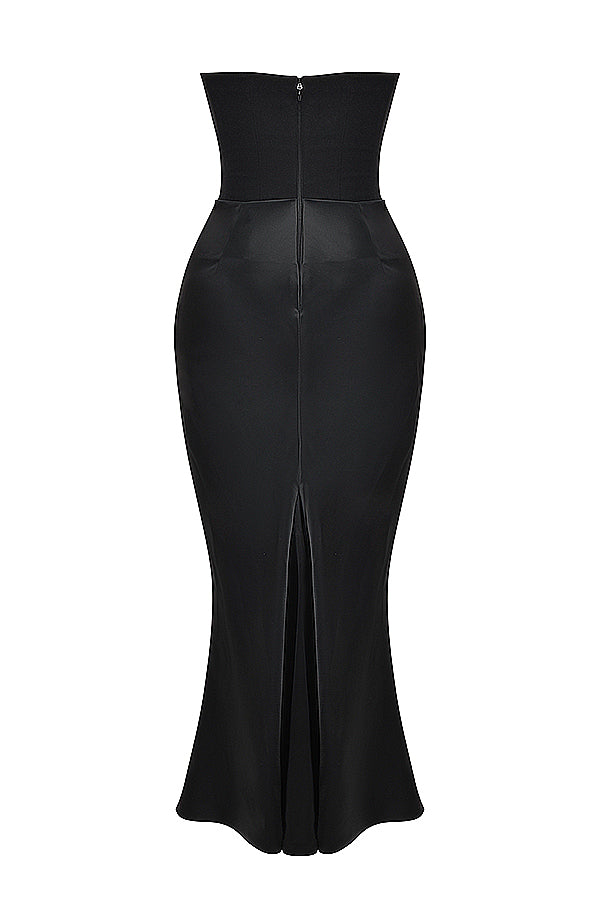 Levoire | Robe Maxi Corset Sans Épaules En Satin Pour Femmes