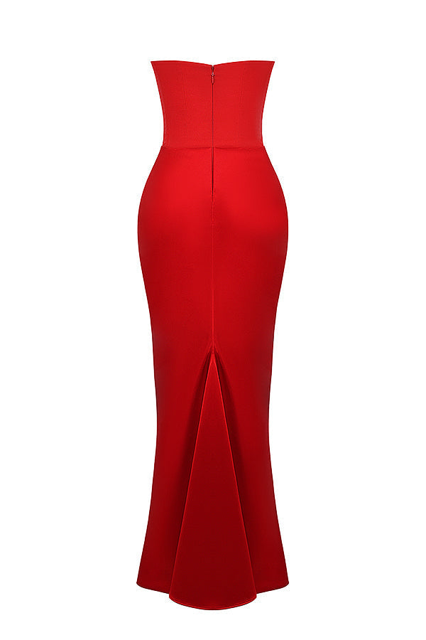 Levoire | Robe Maxi Corset Sans Épaules En Satin Pour Femmes
