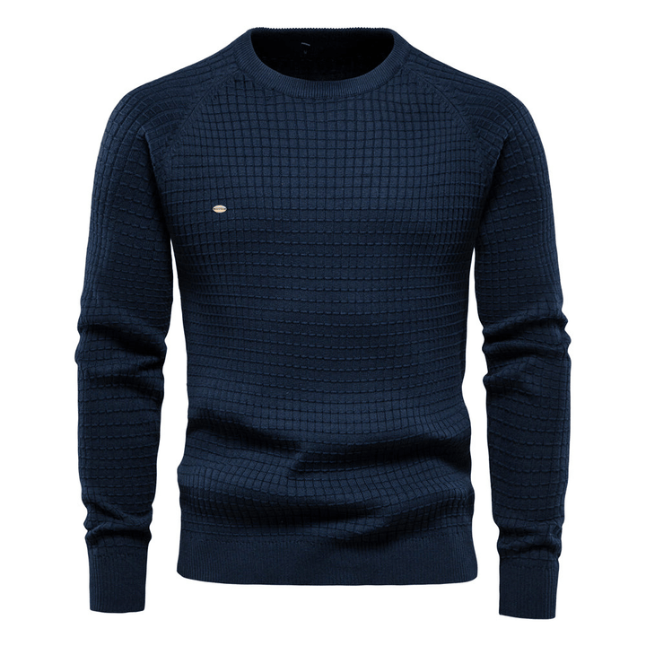 Levoire | Pull pour homme Pull classique à col rond Confortable & Chaud Marine