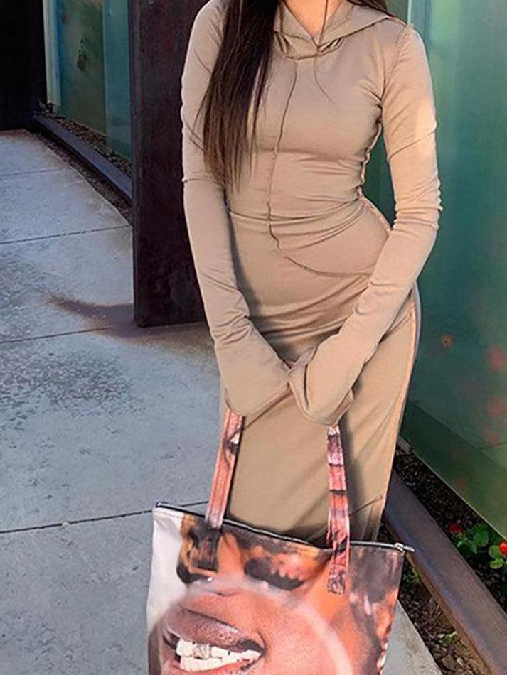 Levoire | Détail De Couture Robe Max À Capuche