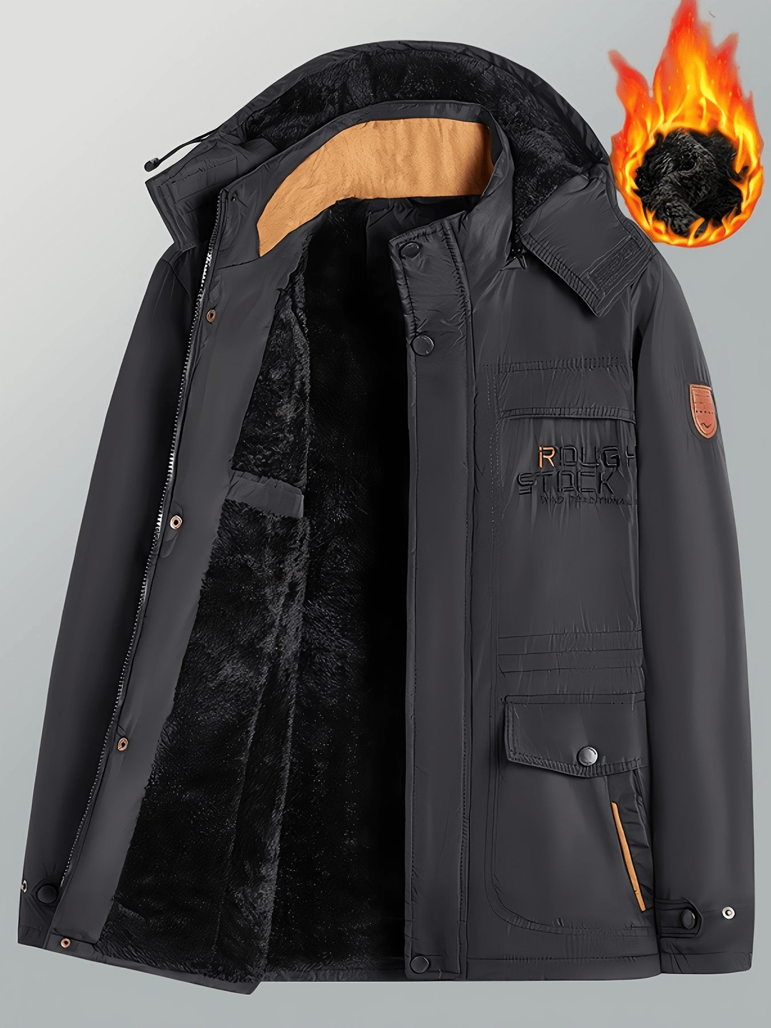 Levoire | Veste pour hommes coupe-vent avec isolation chaude Noir