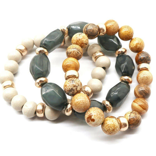 Levoire | Bracelet En Perles En Bois De Pierre Semi-Précieuse