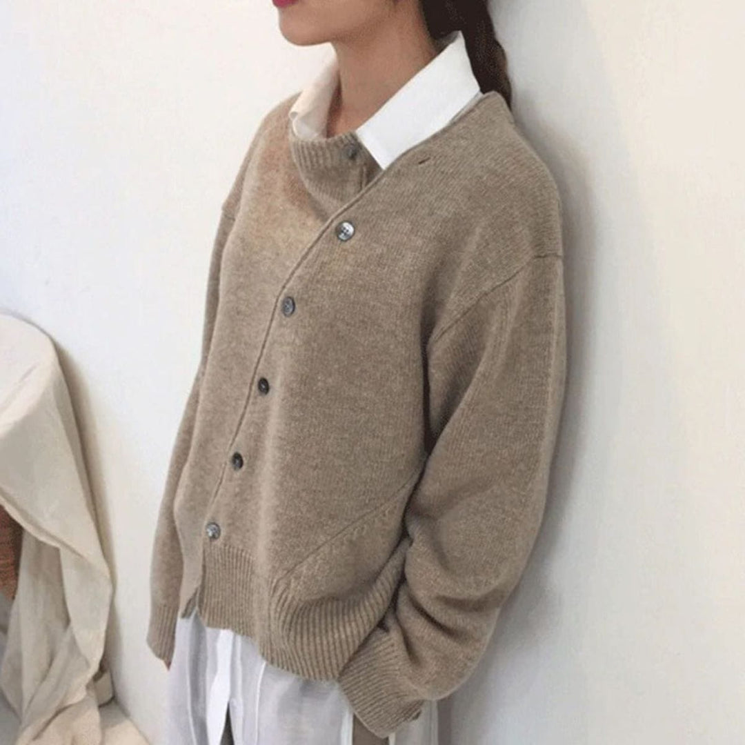 Levoire | Cardigan Boutonné Pour Femmes - Long Brun