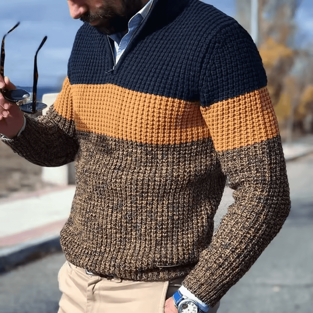 Levoire | Pull en tricot avec blocs de couleur Homme Sweatshirt Aards