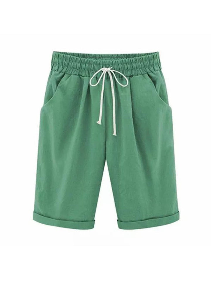 Levoire | Pantalon Taille Élastique Pour L'Été Vert foncé