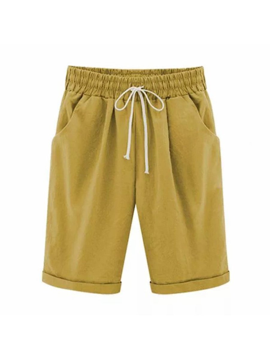 Levoire | Pantalon Taille Élastique Pour L'Été Jaune