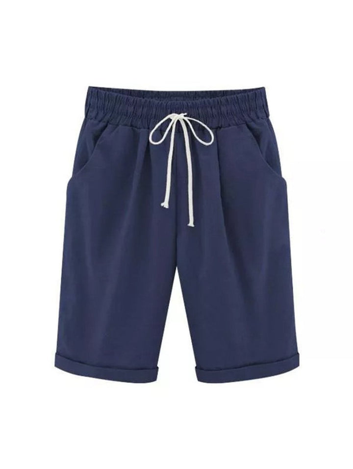 Levoire | Pantalon Taille Élastique Pour L'Été Bleu foncé