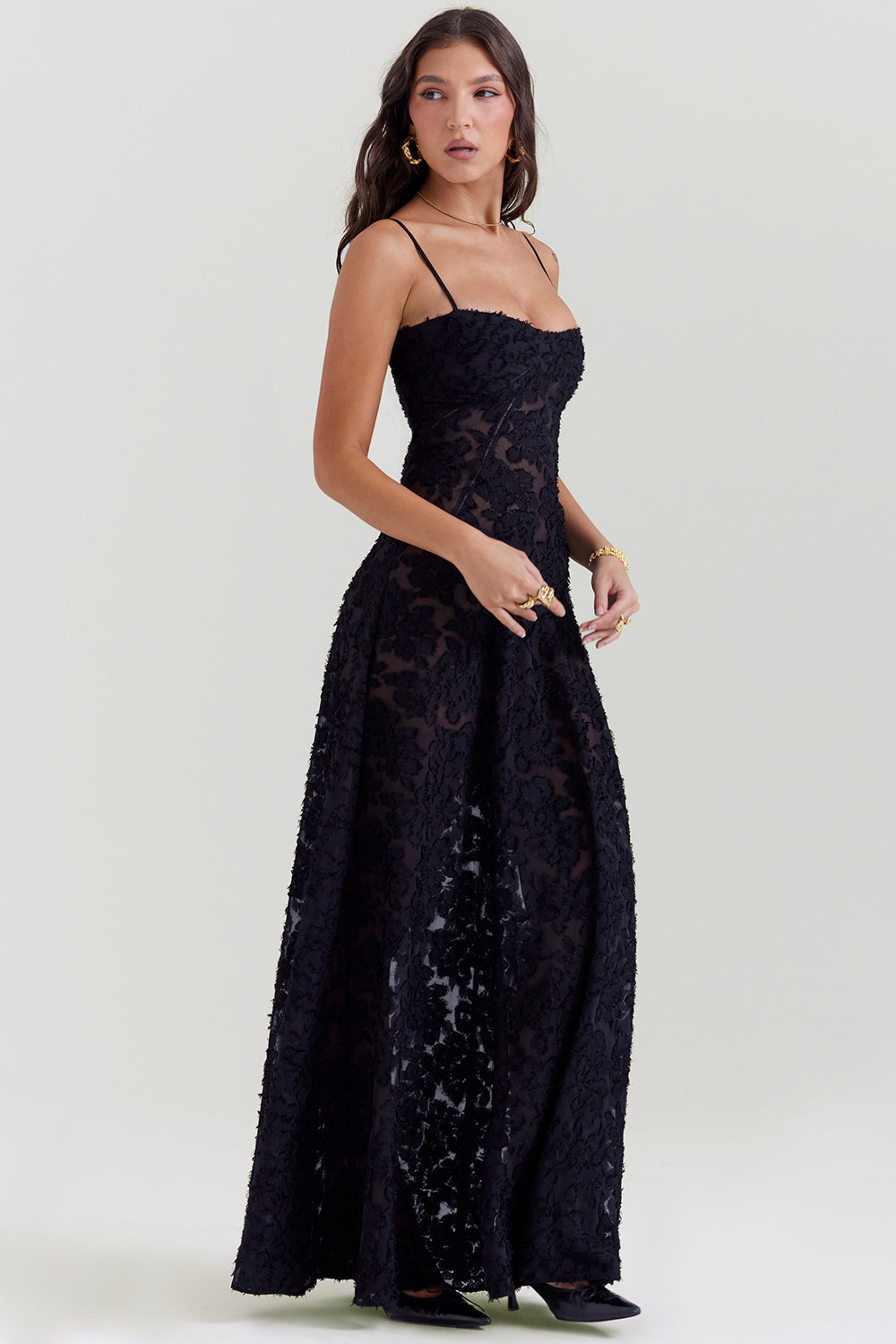 Levoire | Robe Chic En Tissu De Haute Qualité Noir Enchanté