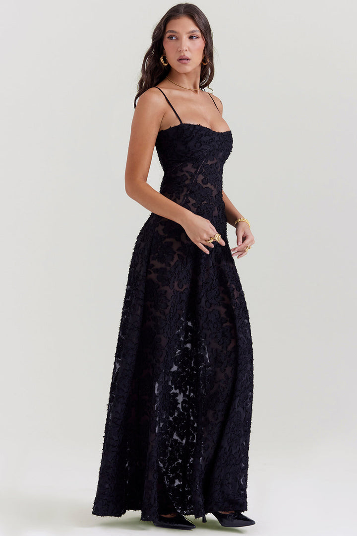 Levoire | Robe Chic En Tissu De Haute Qualité Noir Enchanté