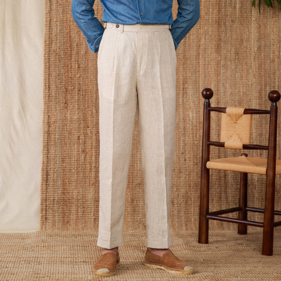 Levoire | Pantalon En Lin D'Été Avec Jambe Large