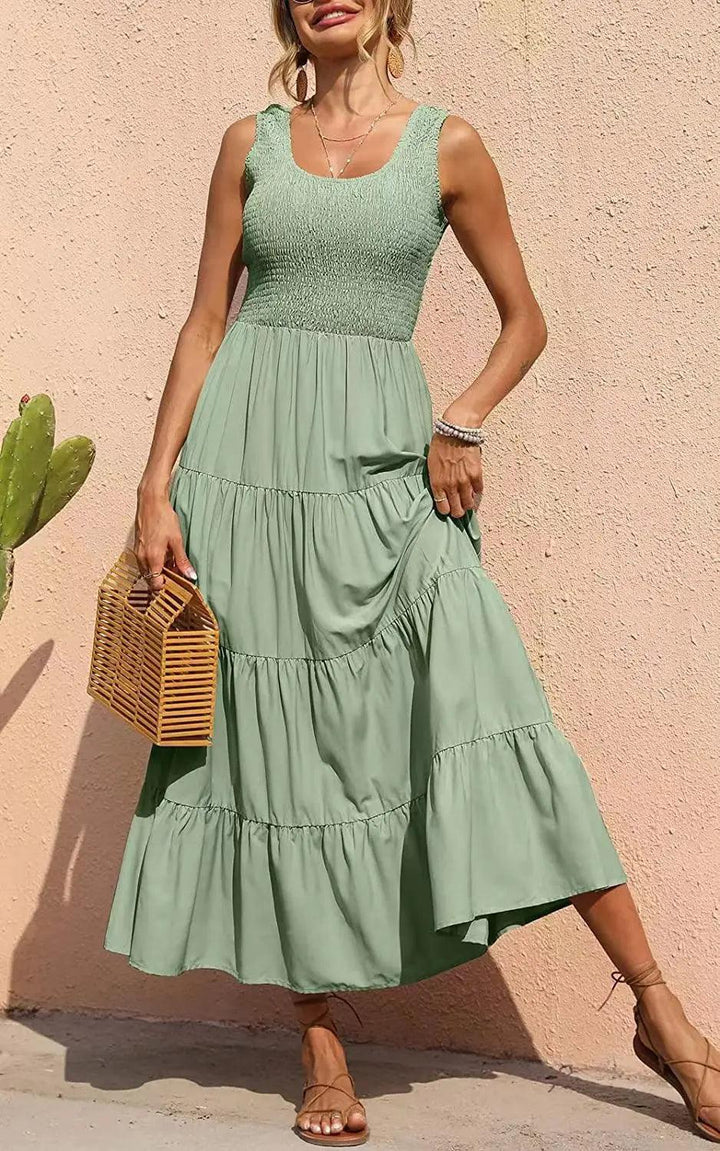 Levoire | Robe Longue Sans Manches Sexy En A Vert clair