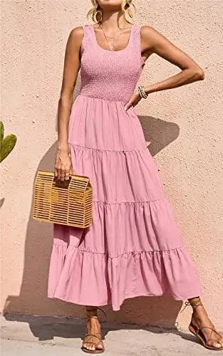 Levoire | Robe Longue Sans Manches Sexy En A Rosa