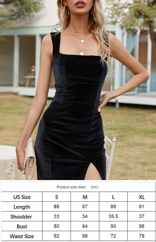 Levoire | Sexy Ouvert Col Carré Paquet Hanches Robe Slim Tempérament Robe