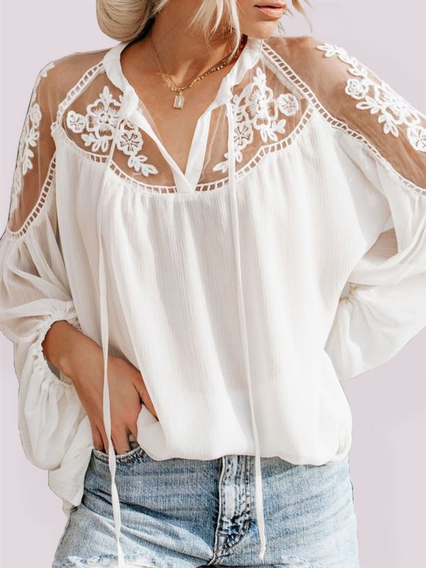 Levoire | Chemise pointue V transparente sexy Blanc
