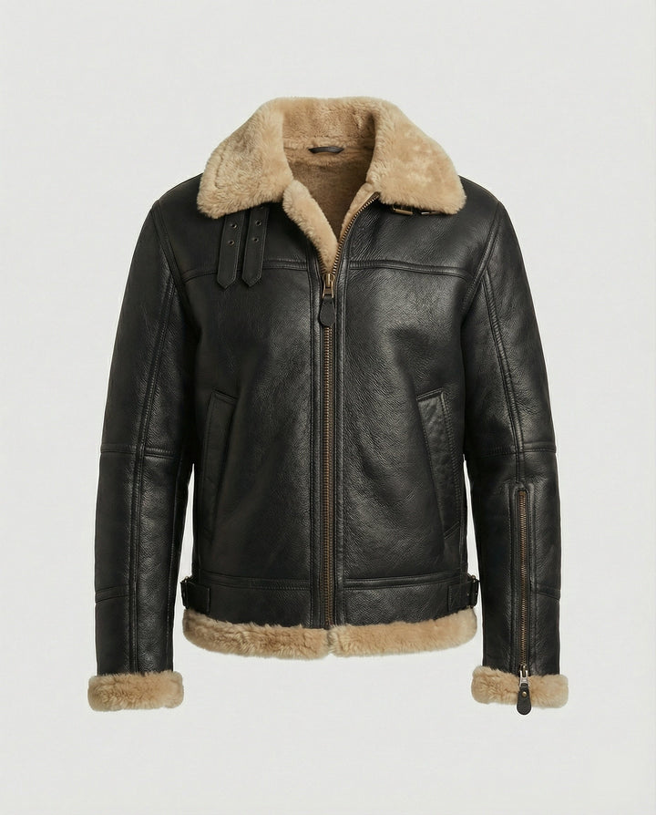 Luxus en peau de mouton pilote jacket