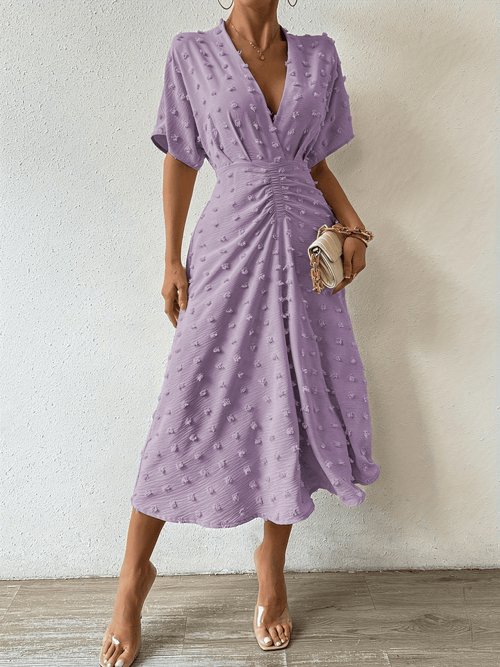 Levoire | Robe Midi Élégante pour Femmes avec Décolleté Profond Helllila