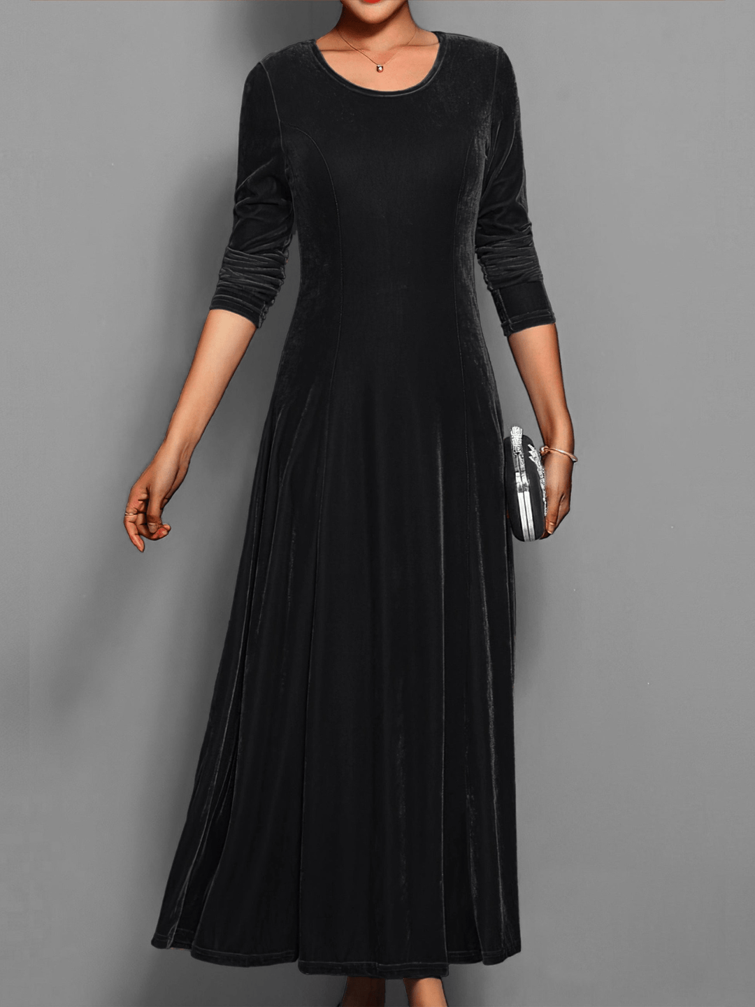 Levoire | Robe midi élégante Robe formelle pour femmes Noir