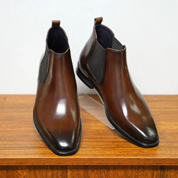 Levoire | Belles Bottes Chelsea En Cuir Braun