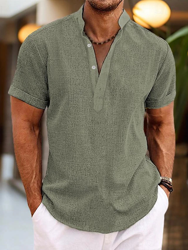 Levoire | Chemise En Lin Pour Hommes Chemise D'Été Aérienne En Plusieurs Couleurs Vert