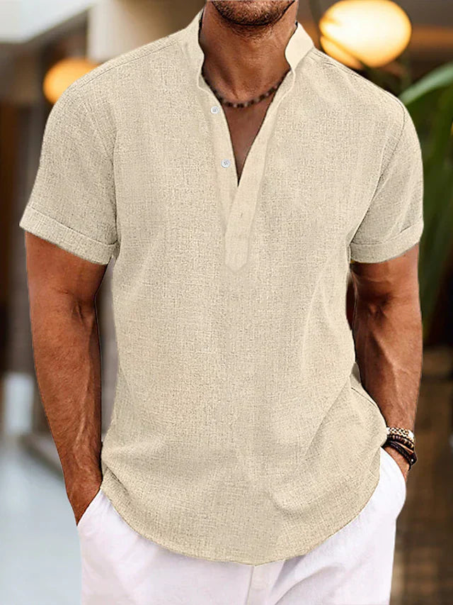 Levoire | Chemise En Lin Pour Hommes Chemise D'Été Aérienne En Plusieurs Couleurs Khaki