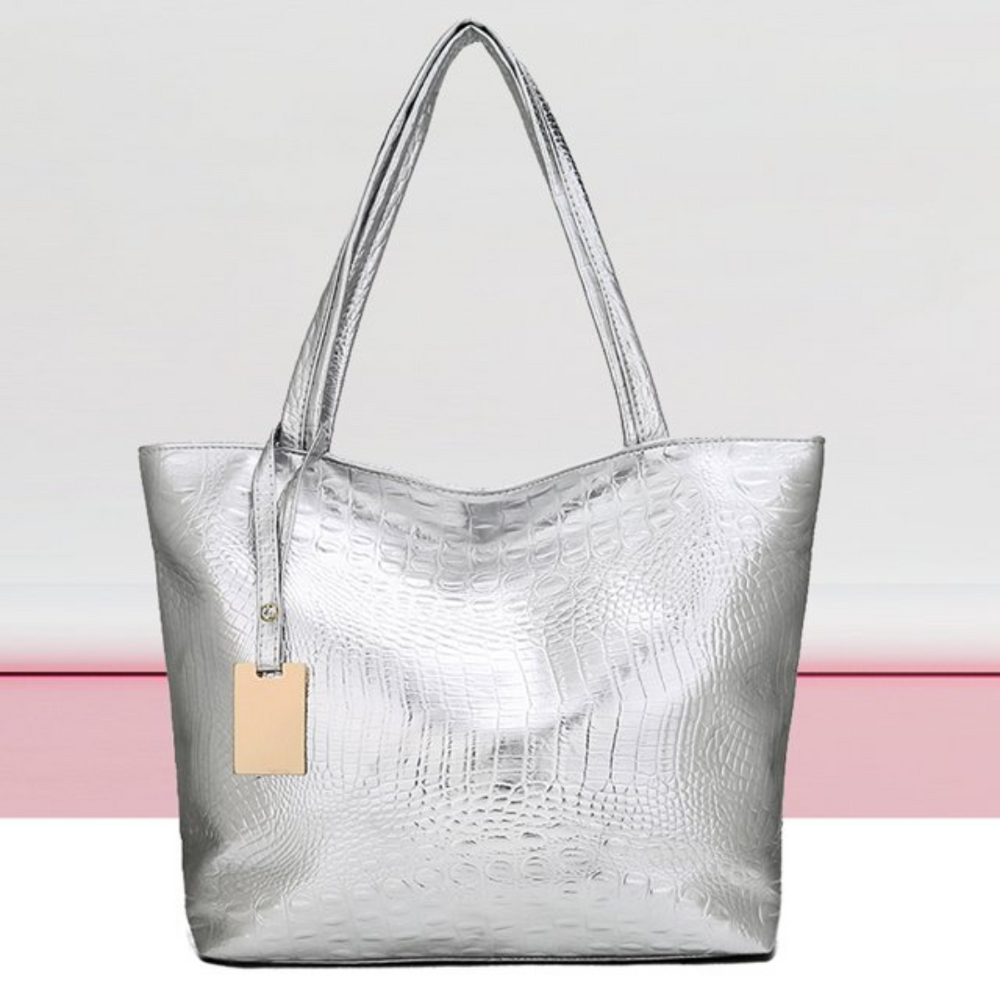 Levoire | Sac À Bandoulière - Levoire | Spacieux Avec Impression Crocodile Argentum