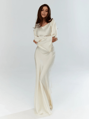 Levoire | Robe Unie Élégante Manches Longues