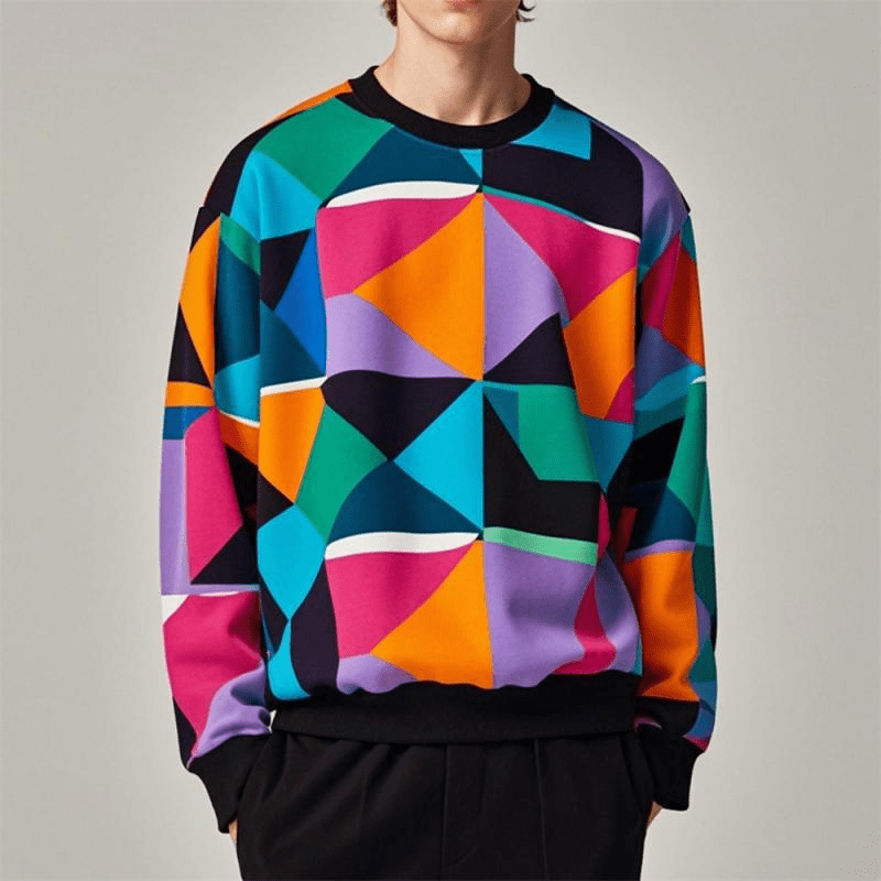 Levoire | Pull Géométrique Imprimé Homme Lilas