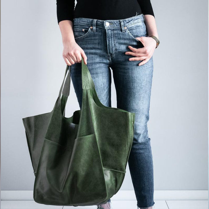 Levoire | Grande Taille Sac À Bandoulière En Cuir Pour Femmes Vert