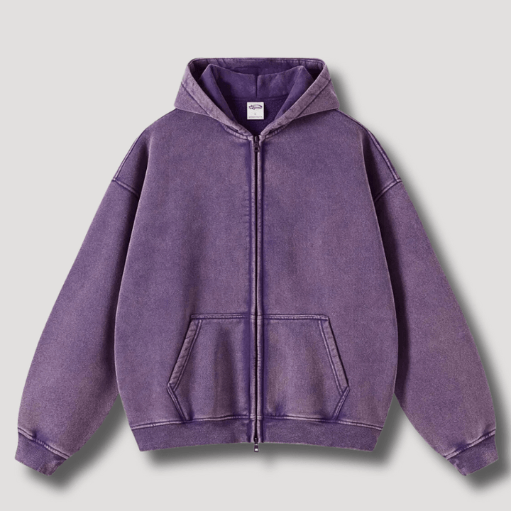 Levoire | Sweat à capuche surdimensionné avec fermeture éclair Sweatshirt Pull Gilet Lilas