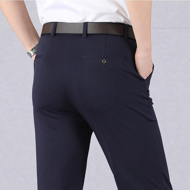 Levoire | Slim Fit Pantalons Élastiques Taille Haute avec Poches Bleu